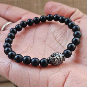 Fashion Bracelet Black Faux Beads Stretched Wrist Band Wrist Jewelry New
